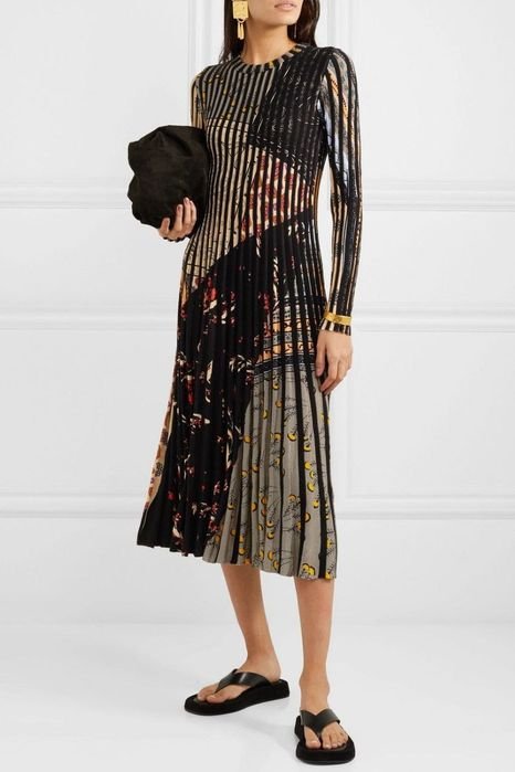 Женское Etro Платье Чёрный/Золотой Шёлк