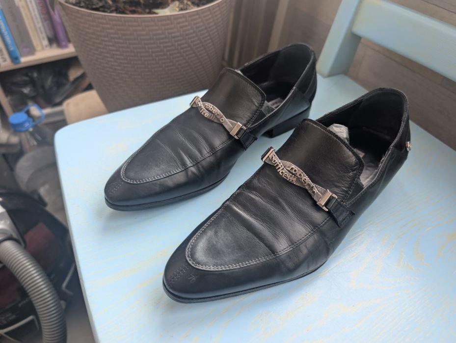 Мужские Roberto Botticelli Туфли Чёрные Кожа 40