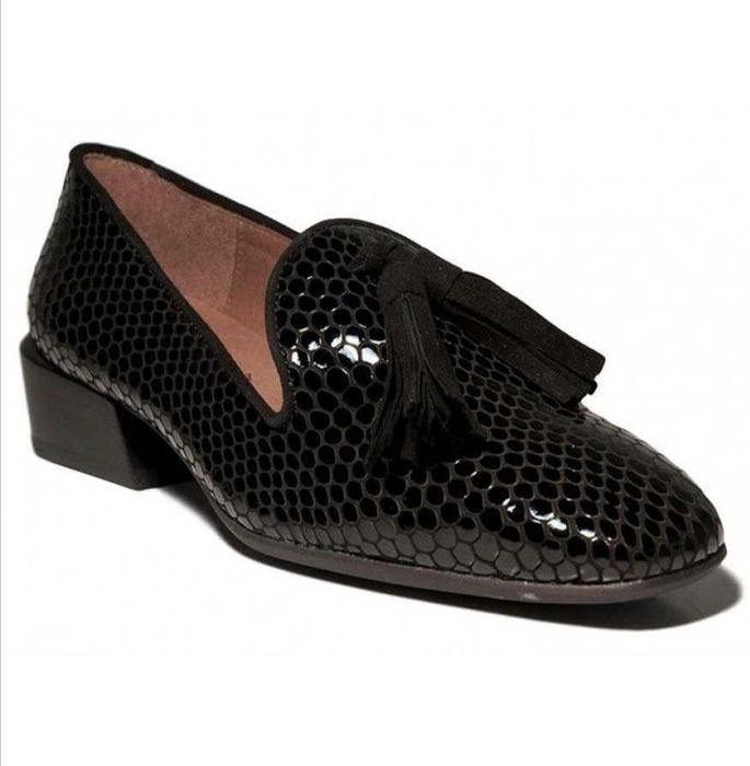 Мужские Wonders Туфли Чёрные Кожа 38