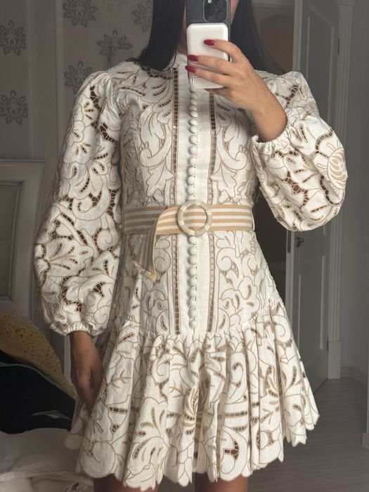 Женское Zimmermann Платье Белое 36