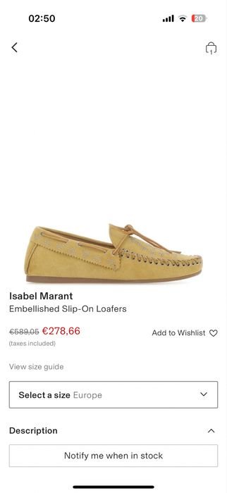 Damen Isabel Marant Slipper Gold Wildleder 38.5