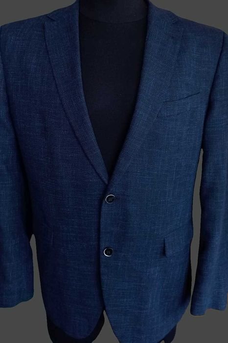 Homme BENVENUTO Blazer Noir Lin Laine