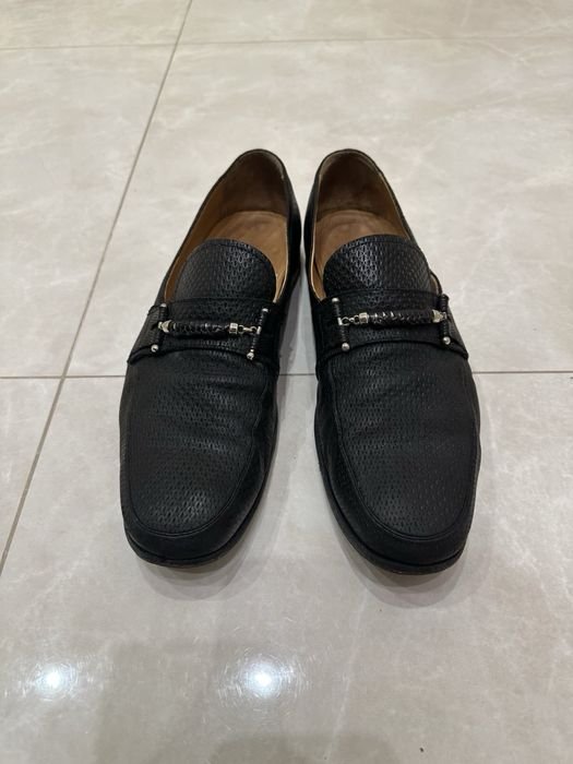 Herren Pollini Slipper Schwarz Leder 43