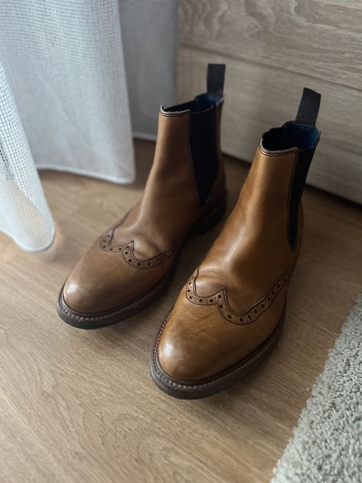 Uomo Barker Stivali Marrone Pelle 43