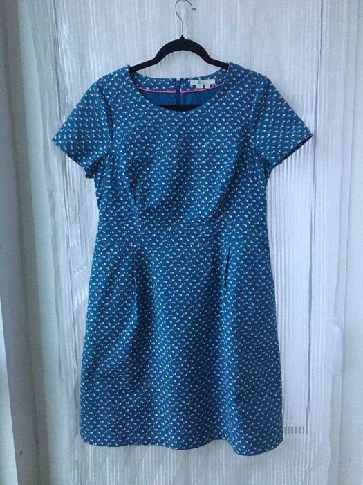 Женское Boden Платье Голубое 14 UK