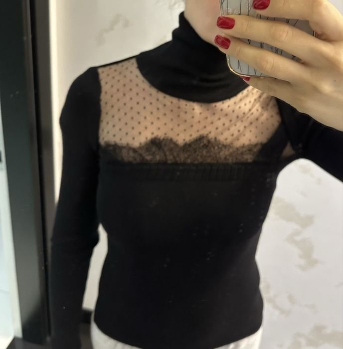 Женский Red Valentino Водолазка Чёрный Шерсть 36