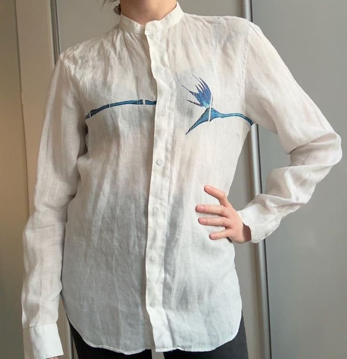 Женская Armani Collezioni Сорочка Белая Льняная 38