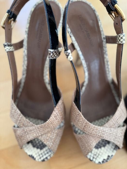 Women Dolce & Gabbana Heels Brown Leather 41