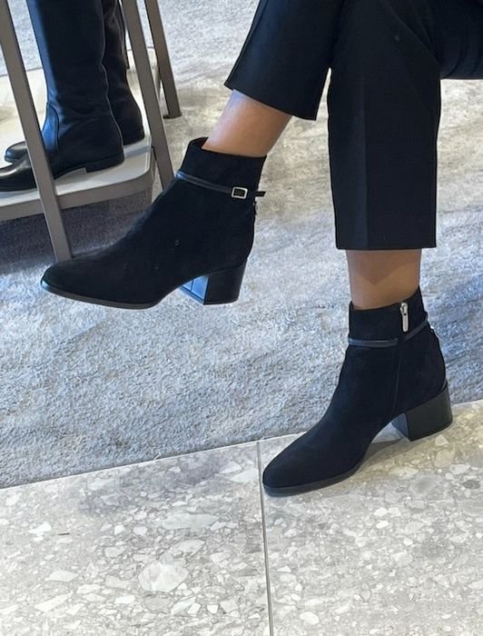 Women Sergio Rossi Ankle Boots Black Suede 36