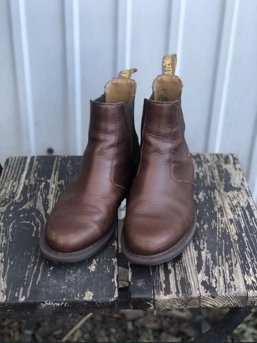 Женские Dr. Martens Ботинки Коричневый Натуральная