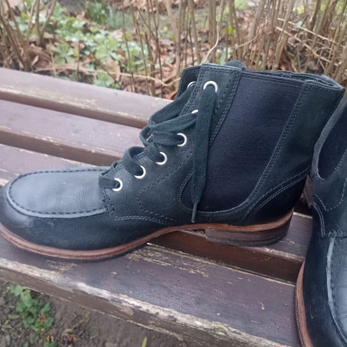 Men UGG Boots Black Leather 44.5