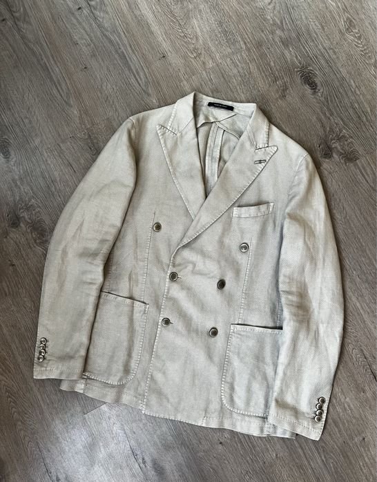 Мужской Tagliatore Пиджак Бежевый Лен 50