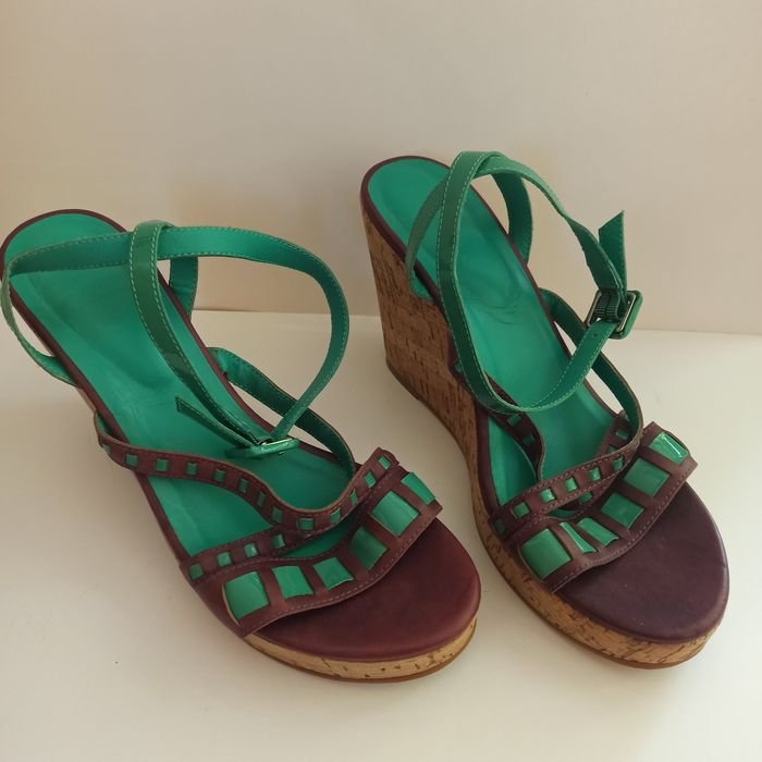 Женские Boden Босоножки Зелёные 41