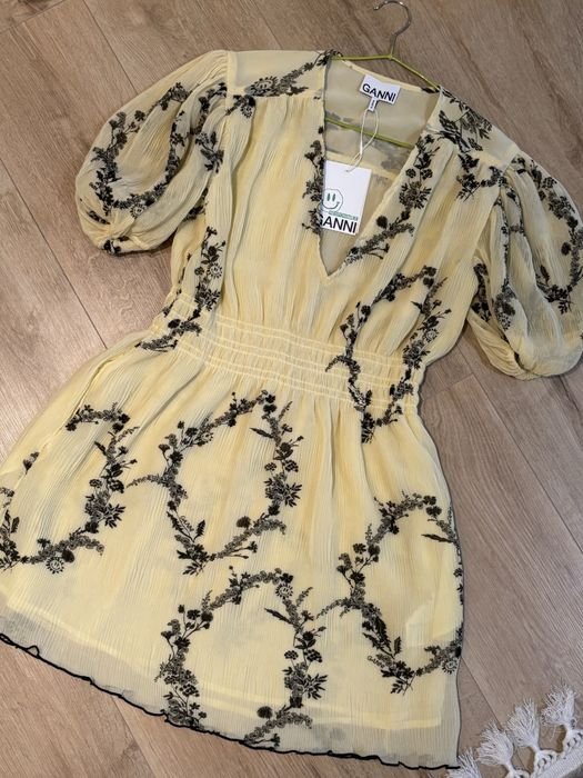 Donna Ganni Abito Giallo Poliestere 38