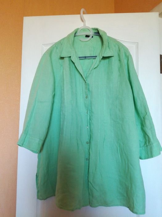 Women Gerry Weber Shirt Mint Green Linen 44