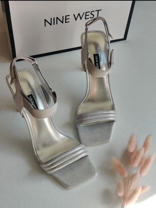 Femme Nine West Talons Argent Cuir 40