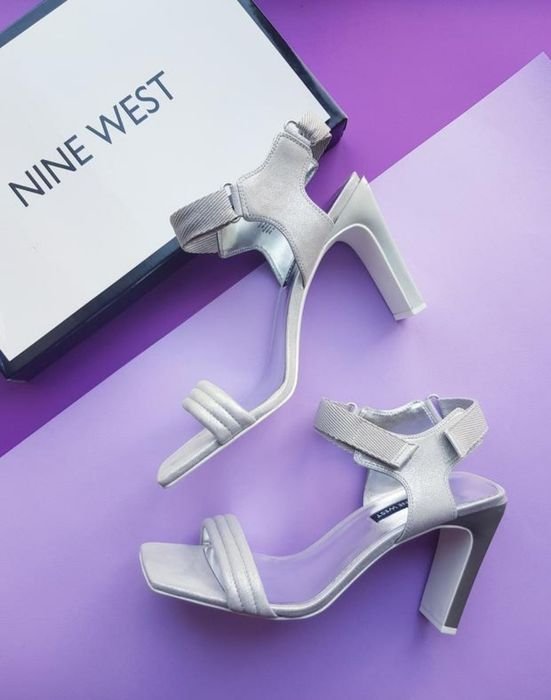 Femme Nine West Talons Argent Cuir 40