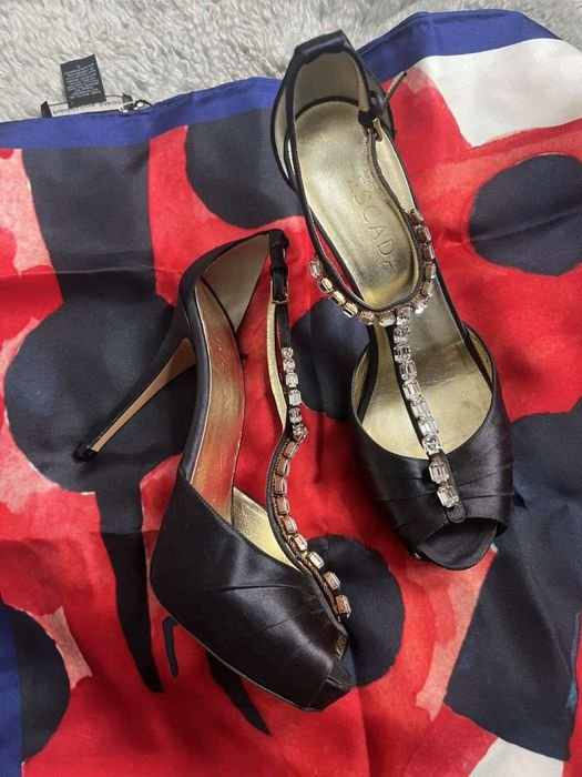 Женские Escada Туфли Синие Сатин 38