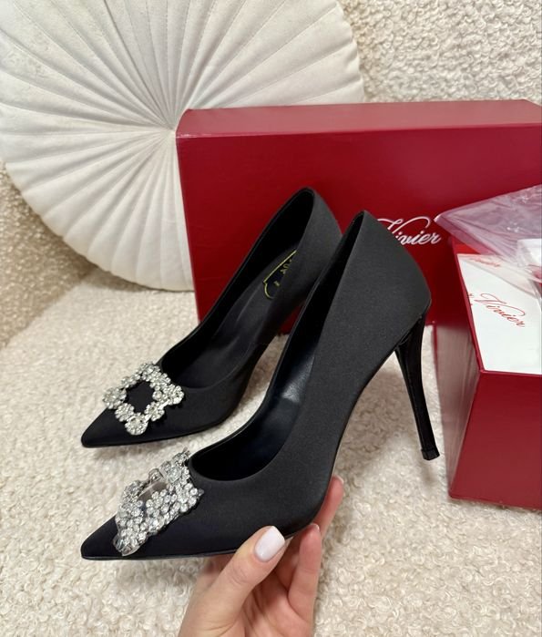 Women Roger Vivier Heels Black Textile 39