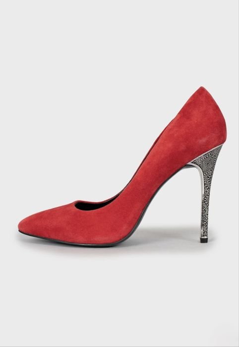 Donna Tosca Blu Tacchi Rossi Camoscio 39