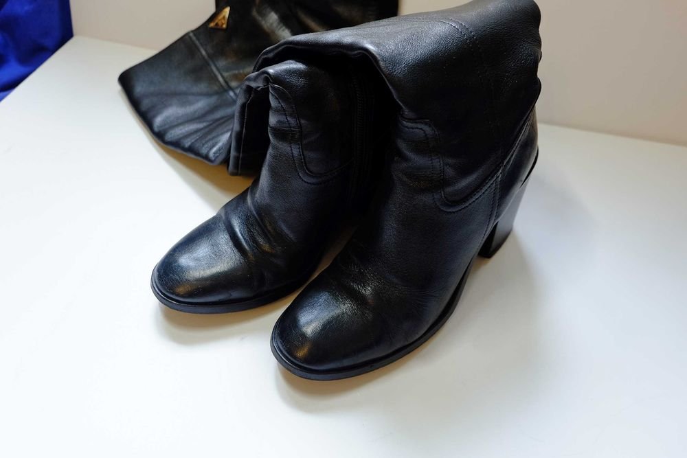 Femme Laura Biagiotti Bottes Hautes Noires Cuir 37