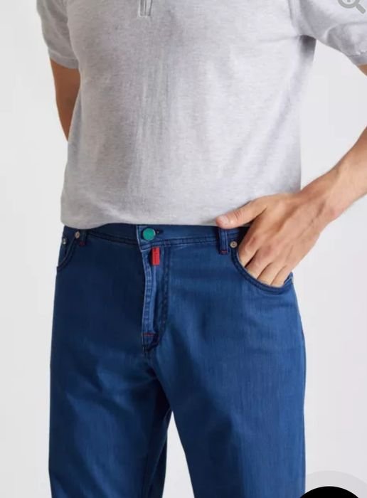 Мужские Kiton Джинсы Тёмно-синие Джинс