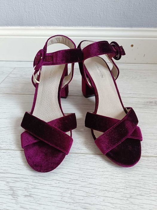 Femme Monsoon Talons Bourgogne Textile 38
