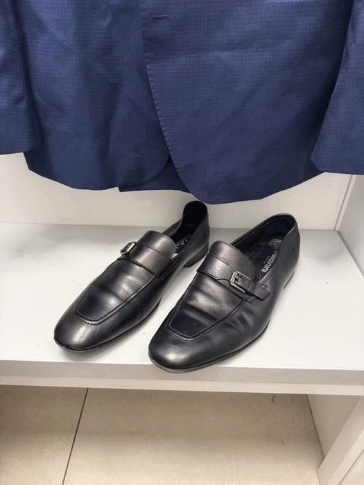 Men Baldinini Loafers Black Leather 46
