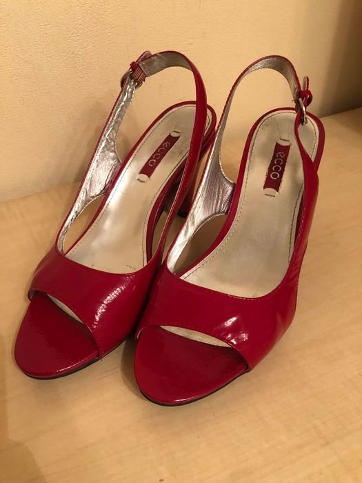 Женские Ecco Туфли Красные Кожа 38