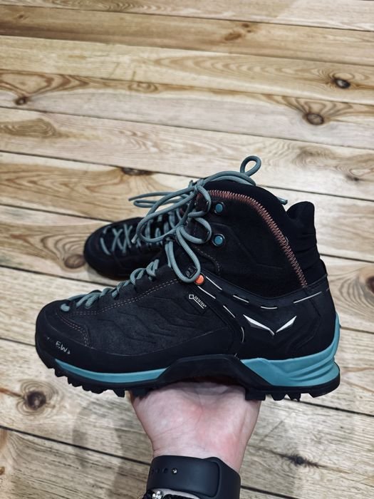 Men Salewa Boots Black Leather 40