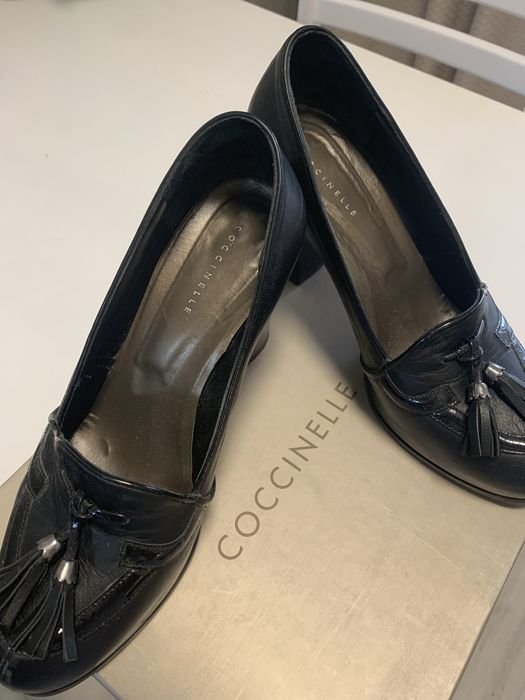 Femme Coccinelle Mocassins Noir Cuir 39.5