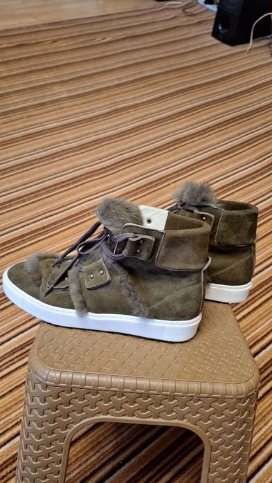 Женские Navyboot Обувь Оливковый Замша 38