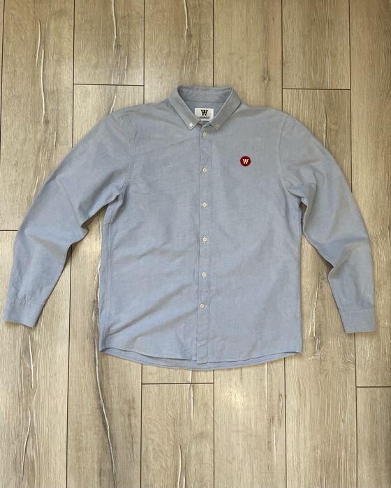 Men Wood Wood Shirt Navy Cotton 38