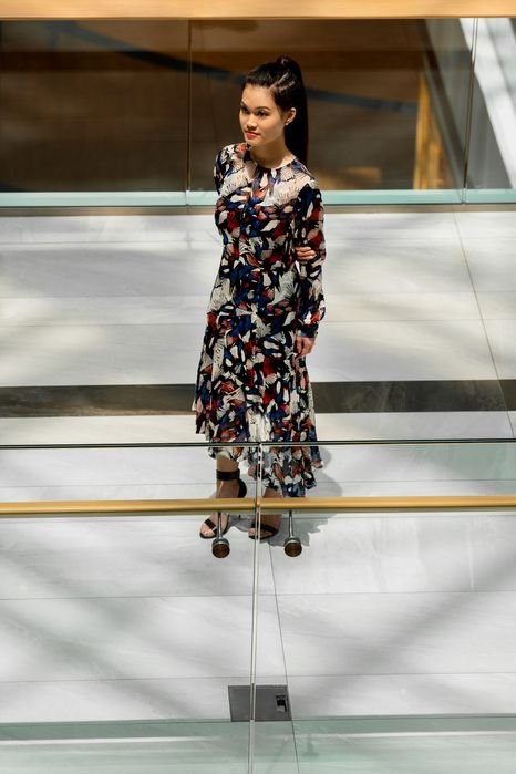 Женская Reiss Платье Многоцветный Шелк 36