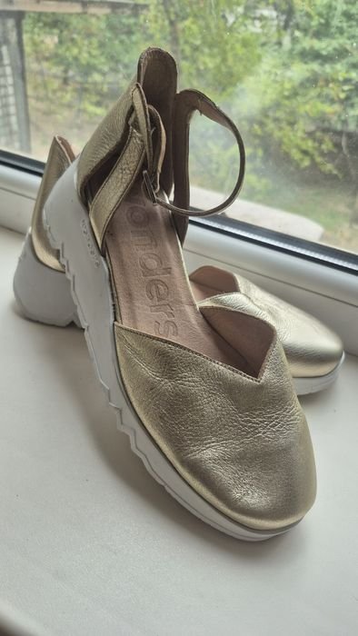 Женские Туфли Золотые Кожа 38