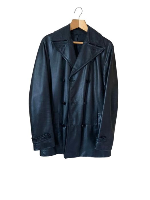 Мужской Louis Feraud Пальто Чёрное Кожа