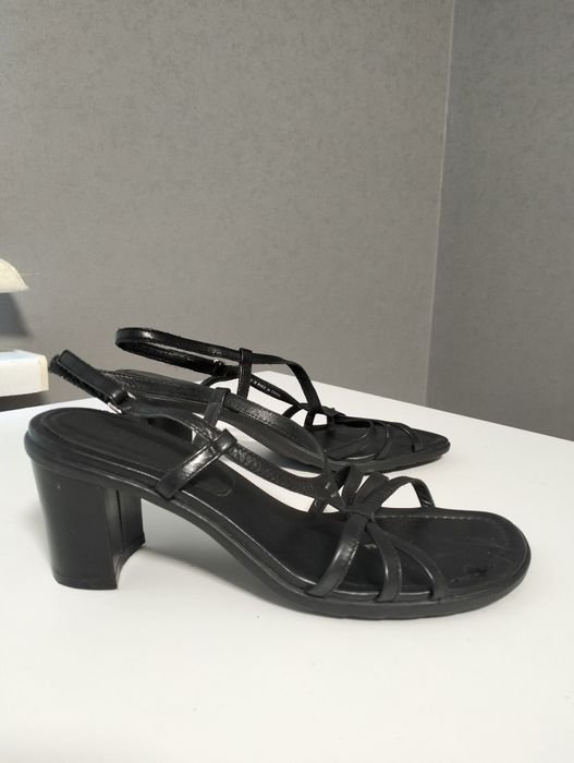 Женские Ecco Босоножки Чёрные Кожа 38