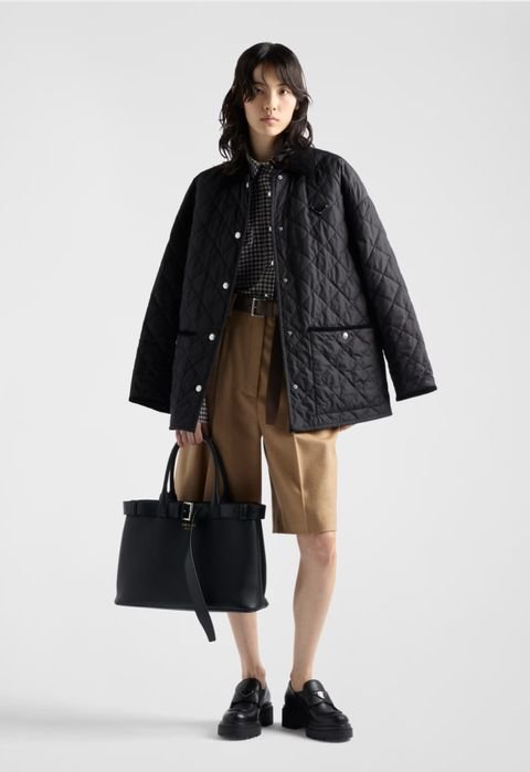 Damen Prada Jacke Schwarz 36