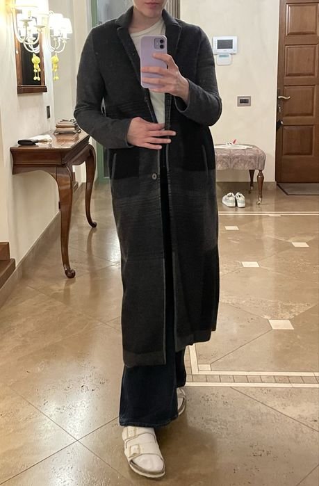 Женское Пальто Серое Вовна 36