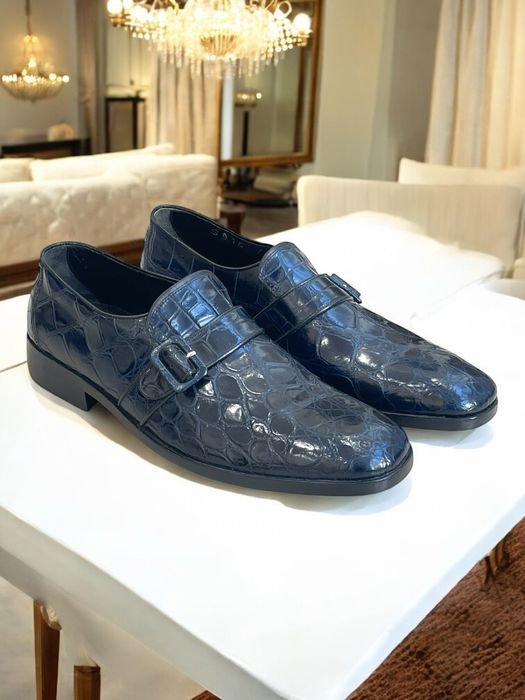 Herren Artioli Absätze Marineblau Leder 42