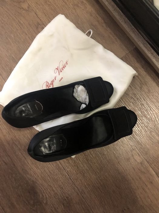Women Roger Vivier Heels Black Textile 37.5