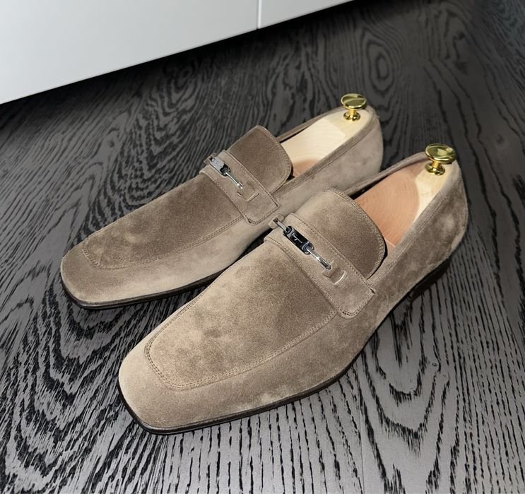 Homme Salvatore Ferragamo Mocassins Gris Suède