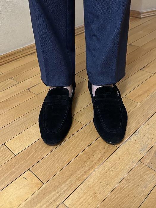Homme Canali Mocassins Noir Suède 41.5
