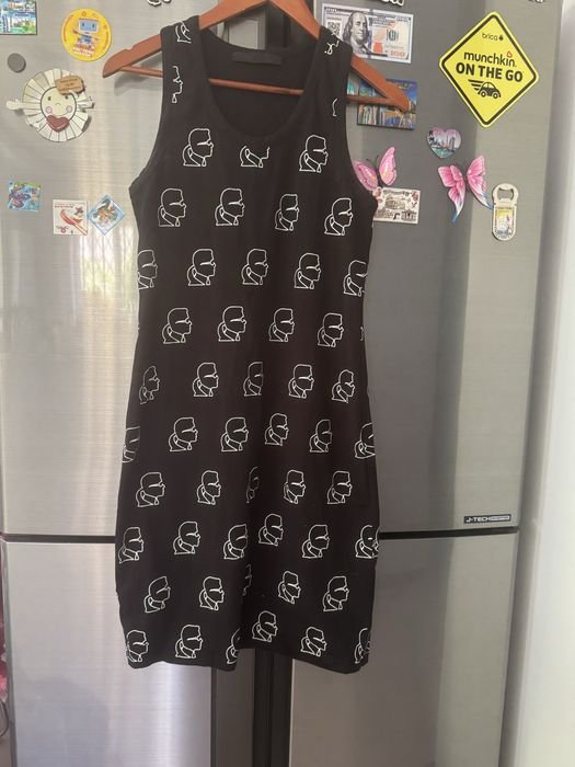 Women Karl Lagerfeld Dress Grey Knit S