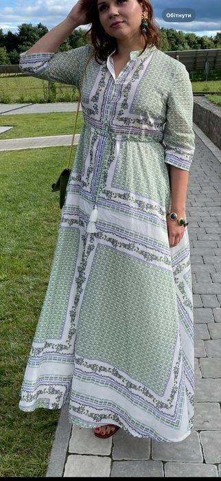 Женская Tory Burch Платье Зелёный Хлопок 38