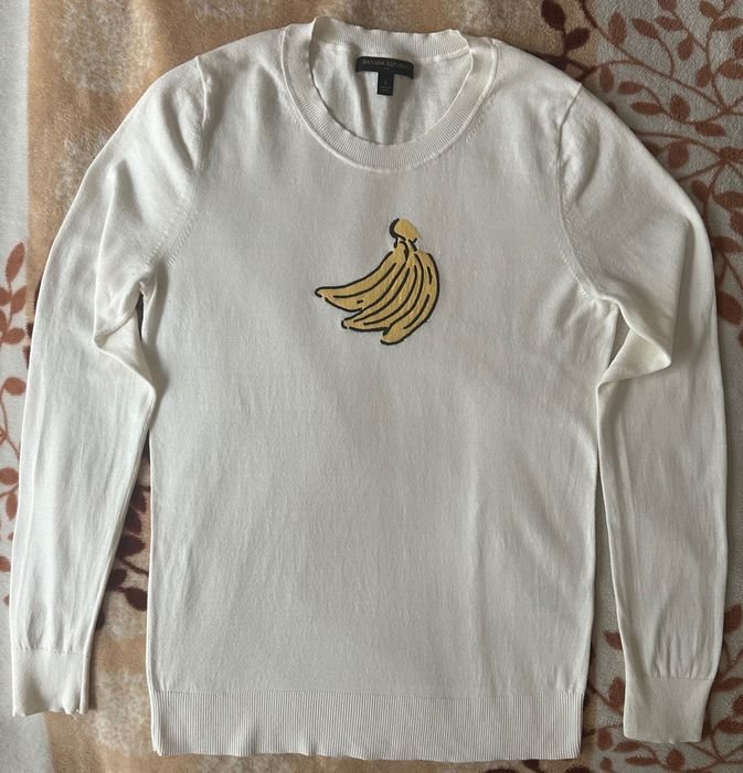 Women Banana Republic Factory Sweater White Cotton