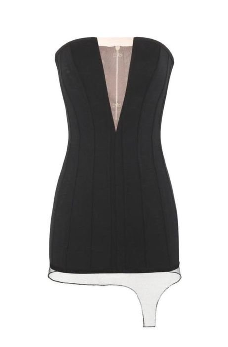 Femme Frolov Robe Corset Découpe Bretelle