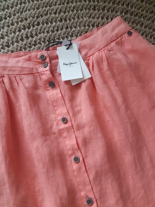 Women Pepe Jeans Skirt Salmon Linen 42