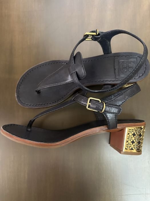 Женские Tory Burch Босоножки Тёмно-синий Кожа 38.5