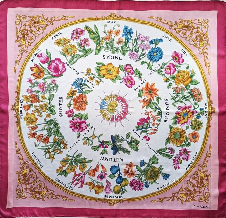 Унисекс Pierre Cardin Шарф Винтажный Шелк 87x91см